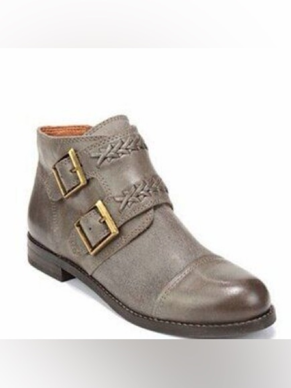 Lucky Brand Taupe Suede Ankle Booties with Buckle Straps Size 7/37